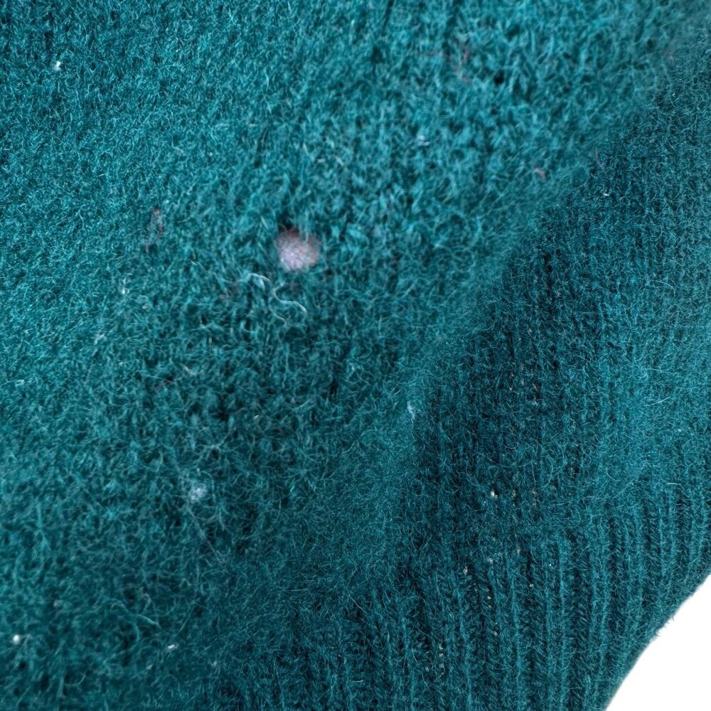 Braemar Vintage Womens Green‎ Wool Knit Shetland Cardigan Sweater Button Defects - Picture 4 of 14